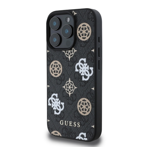 Калъф GUESS, PU 4G Peony MagSafe за iPhone 16 Pro, GUHMP16LP4PWPK, Черен