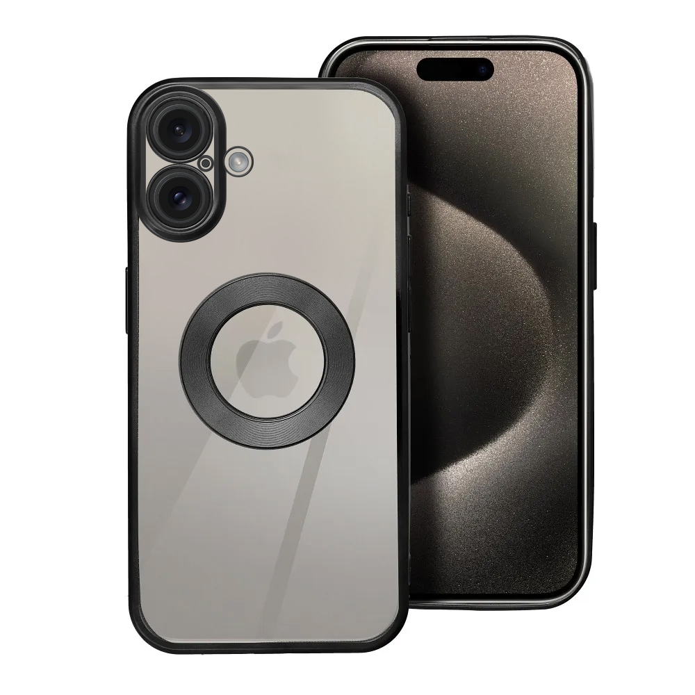 Силиконов калъф Glam за iPhone 16, Черен