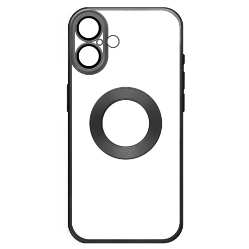 Силиконов калъф Glam за iPhone 16 Plus, Черен