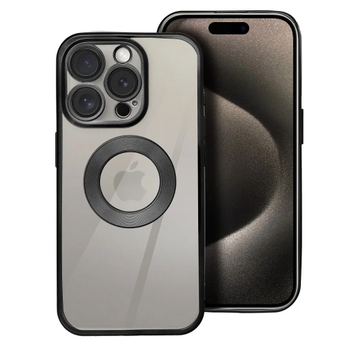 Силиконов калъф Glam за iPhone 16 Pro, Черен
