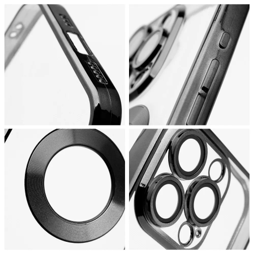 Силиконов калъф Glam за iPhone 16 Pro, Черен