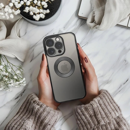 Силиконов калъф Glam за iPhone 16 Pro, Черен