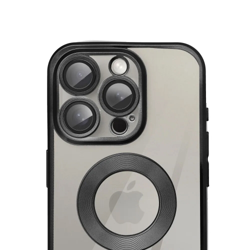 Силиконов калъф Glam за iPhone 16 Pro Max, Черен