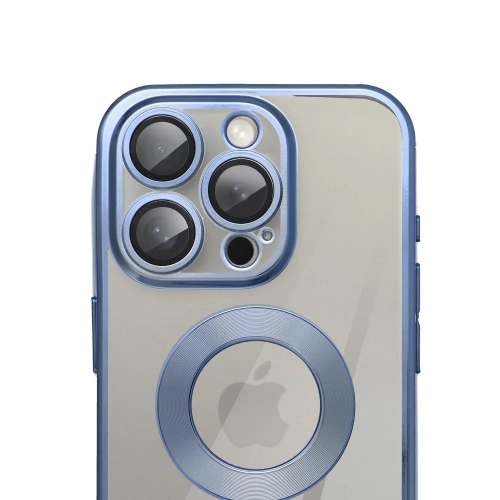 Силиконов калъф Glam за iPhone 16 Pro Max, Син