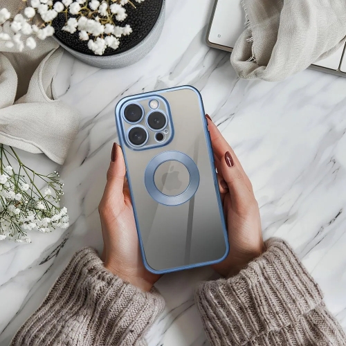 Силиконов калъф Glam за iPhone 16 Pro Max, Син
