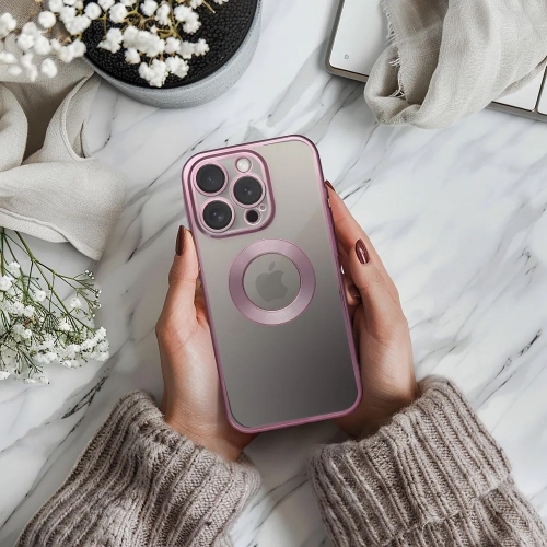 Силиконов калъф Glam за iPhone 16 Pro Max, Розов