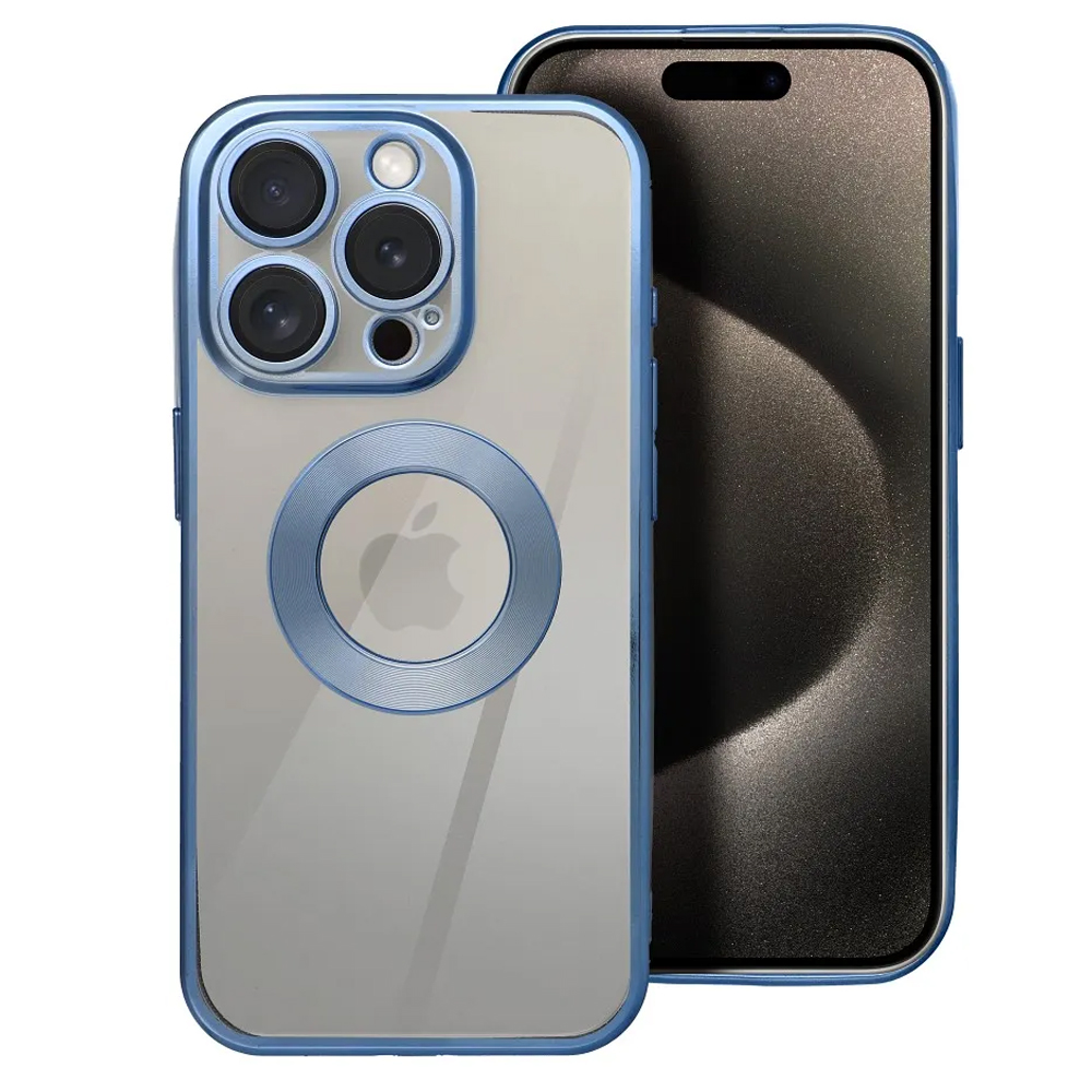 Силиконов калъф Glam за iPhone 16 Pro, Син
