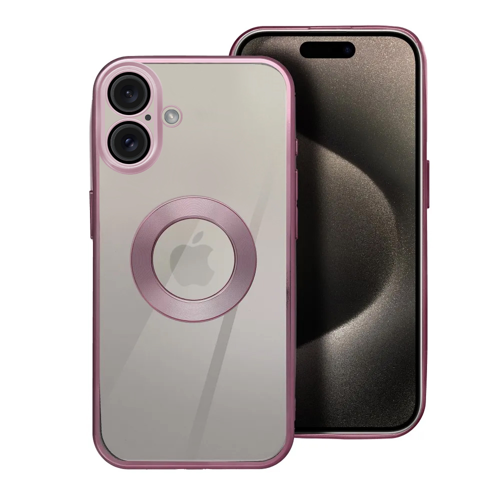 Силиконов калъф Glam за iPhone 16, Розов