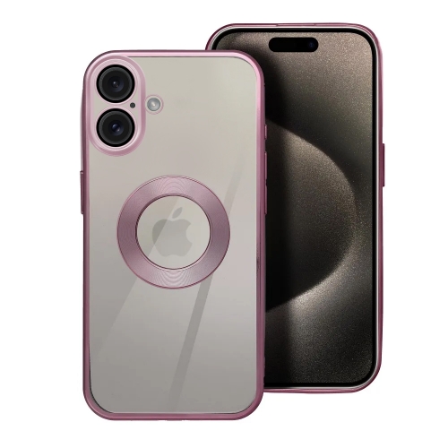 Силиконов калъф Glam за iPhone 16, Розов