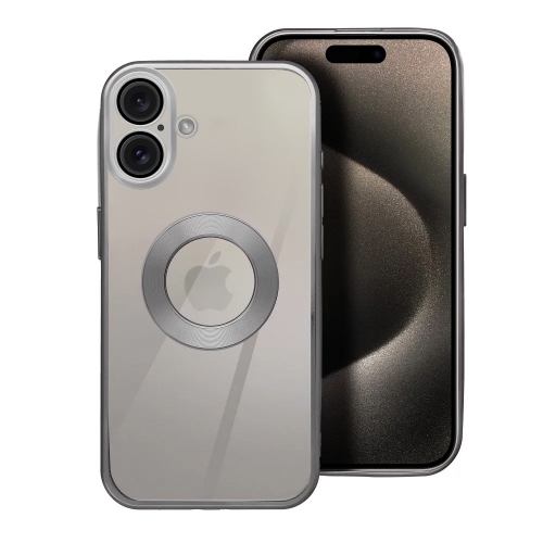 Силиконов калъф Glam за iPhone 16, Сребрист