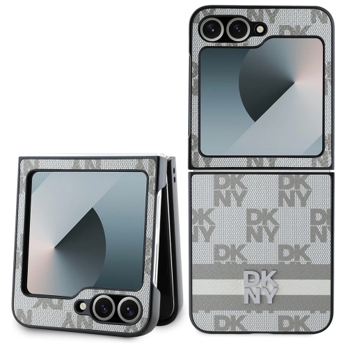 Калъф DKNY за Samsung Galaxy Z Flip 6, PU Leather Checkered Pattern and Stripe Case, DKHCZF6PCPTSSE