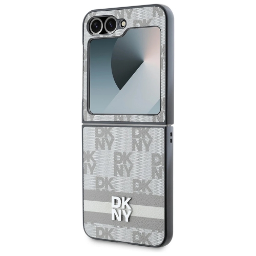Калъф DKNY за Samsung Galaxy Z Flip 6, PU Leather Checkered Pattern and Stripe Case, DKHCZF6PCPTSSE