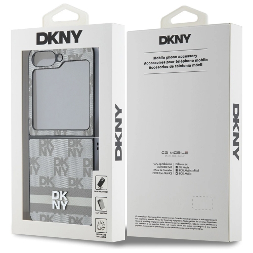 Калъф DKNY за Samsung Galaxy Z Flip 6, PU Leather Checkered Pattern and Stripe Case, DKHCZF6PCPTSSE