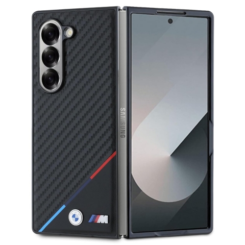 Калъф BMW за Samsung Galaxy Z Fold 6, M PU Carbon Tricolor Stripe MagSafe, BMHMZFD623PUDTK