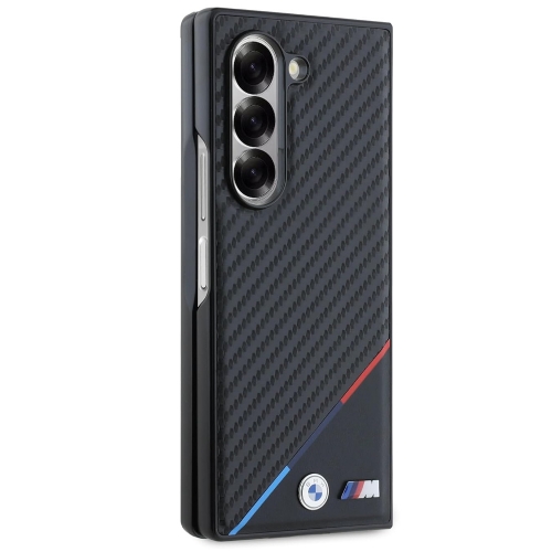 Калъф BMW за Samsung Galaxy Z Fold 6, M PU Carbon Tricolor Stripe MagSafe, BMHMZFD623PUDTK