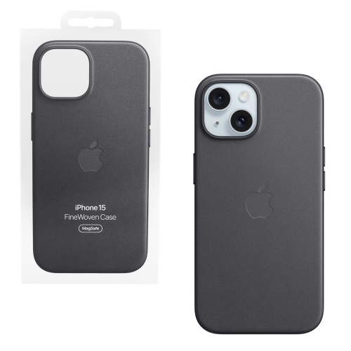 Калъф Apple FineWoven Case with MagSafe за iPhone 15, MT393ZM / A, Черен