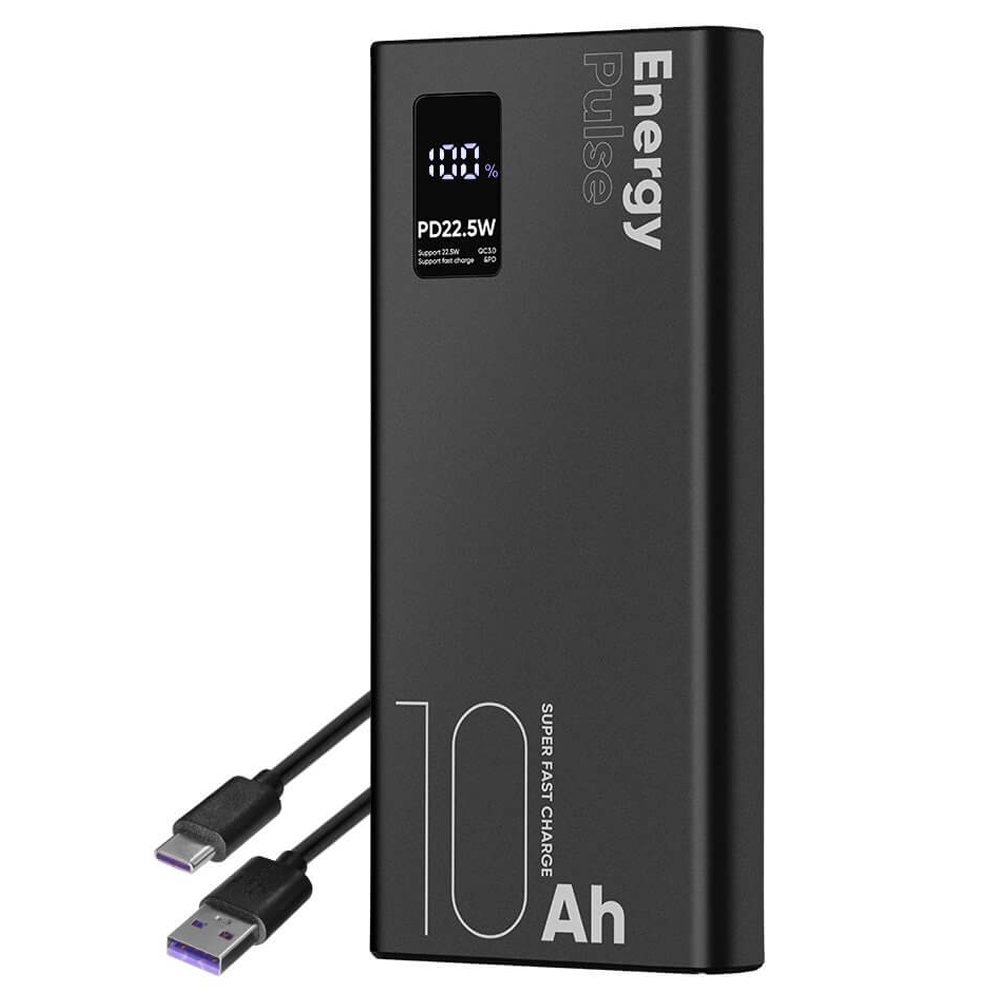 Универсална външна батерия OBAL-ME EnergyPulse 10000mAh 22.5W, Черен