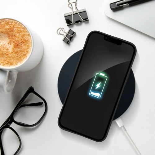 Силиконов калъф Matte за iPhone 16 Plus, Черен