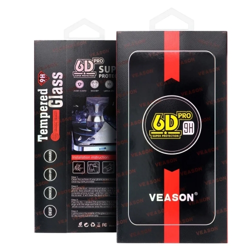 Стъклен протектор Veason 6D Pro Full Glue за iPhone 16, Черен