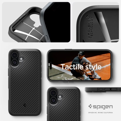 Удароустойчив калъф Spigen Core Armor за iPhone 16, ACS08220, Matte, Черен