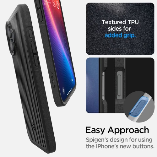 Удароустойчив калъф Spigen Core Armor за iPhone 16, ACS08220, Matte, Черен