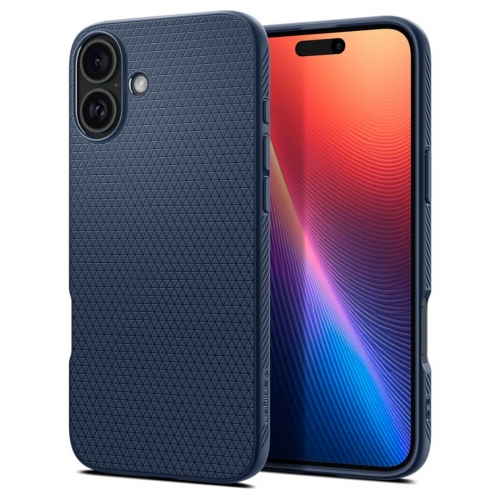 Удароустойчив Калъф Spigen Liquid Air за iPhone 16, ACS08195, Matte, Тъмно син