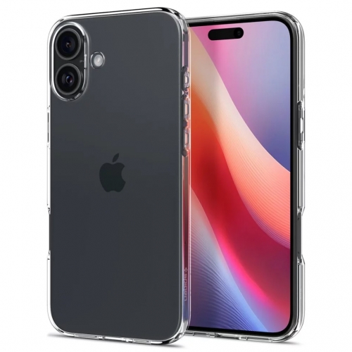 Силиконов калъф Spigen Liquid Crystal за iPhone 16, ACS08190, Прозрачен