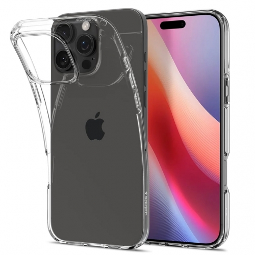Силиконов калъф Spigen Liquid Crystal за iPhone 16 Pro, ACS08112, Прозрачен