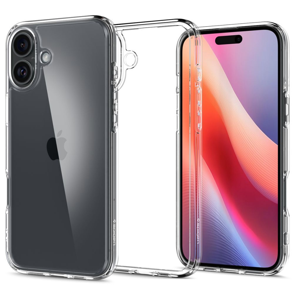 Удароустойчив калъф Spigen Ultra Hybrid за iPhone 16, ACS08197, Прозрачен