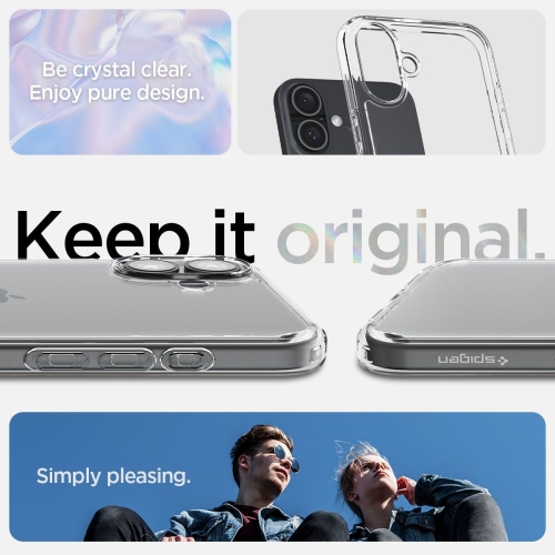 Удароустойчив калъф Spigen Ultra Hybrid за iPhone 16, ACS08197, Прозрачен