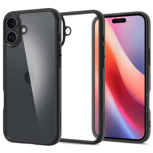 Удароустойчив калъф Spigen Ultra Hybrid за iPhone 16, ACS08201, Matte, Черен