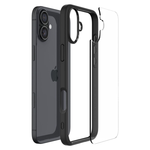 Удароустойчив калъф Spigen Ultra Hybrid за iPhone 16, ACS08201, Matte, Черен