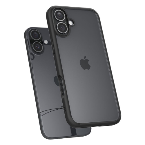 Удароустойчив калъф Spigen Ultra Hybrid за iPhone 16, ACS08201, Matte, Черен