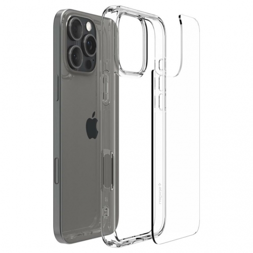Удароустойчив калъф Spigen Ultra Hybrid за iPhone 16 Pro, ACS08121, Прозрачен