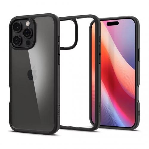 Удароустойчив калъф Spigen Ultra Hybrid за iPhone 16 Pro, ACS08125, Matte, Черен