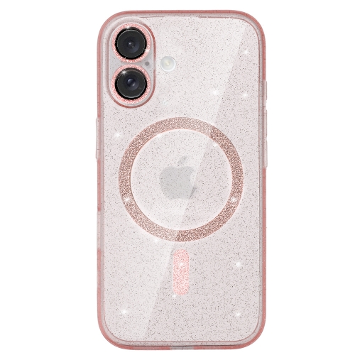 Удароустойчив калъф Glitter MagSF за iPhone 16 Plus, Розов