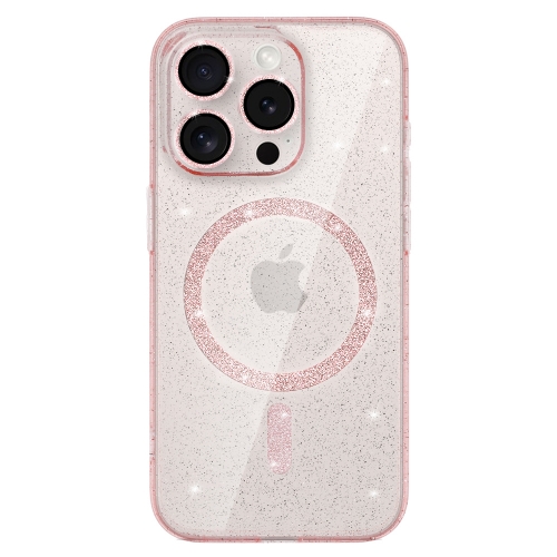 Удароустойчив калъф Glitter MagSF за iPhone 16 Pro Max, Розов