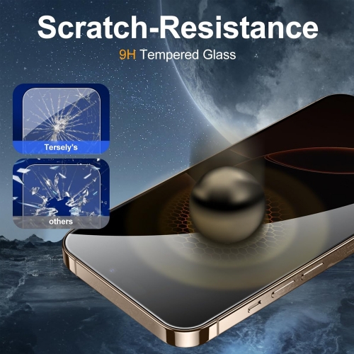 Стъклен Протектор PRIVACY за iPhone 16 Pro Max, 5D Full Glue, Черен