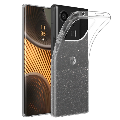 Силиконов калъф Techsuit SparkleSkin за Motorola Edge 50 Ultra, Прозрачен