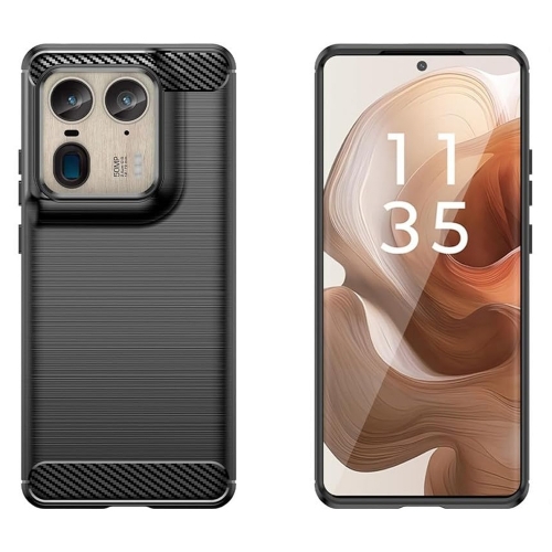 Силиконов Калъф Techsuit Carbon Fibre Brushed за Motorola Edge 50 Ultra, Черен