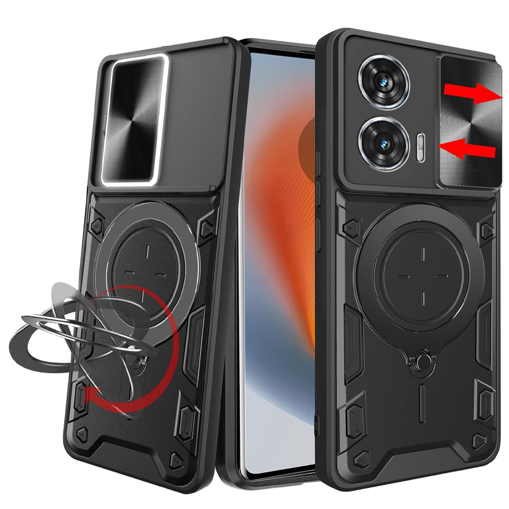 Удароустойчив калъф Techsuit Camguard pro за Motorola Moto G85, Черен