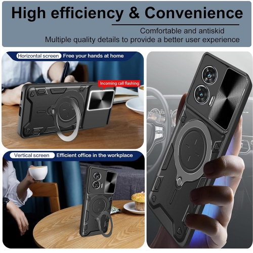 Удароустойчив калъф Techsuit Camguard pro за Motorola Moto G85, Черен