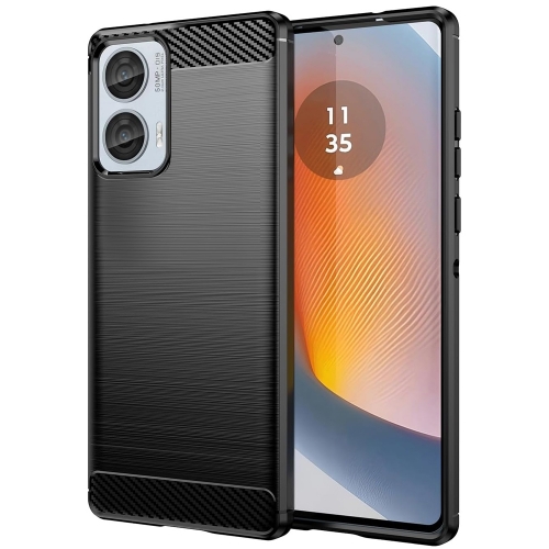 Силиконов Калъф Techsuit Carbon Fibre Brushed за Motorola Moto G85, Черен