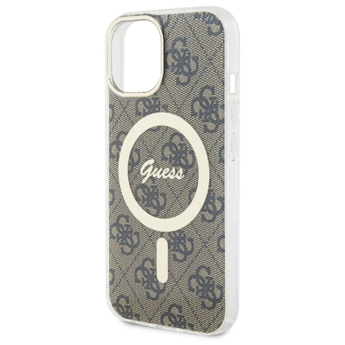 Калъф GUESS, IML 4G MagSafe за iPhone 15, GUHMP15SH4STW, Кафяв