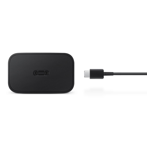 Зарядно SAMSUNG, 25W, с кабел USB-C към USB-C, EP-TA800EBE, EP-DA705BBE, bulk, Черен