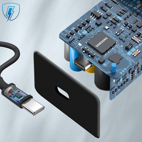 Зарядно SAMSUNG, 25W, с кабел USB-C към USB-C, EP-TA800EBE, EP-DA705BBE, bulk, Черен