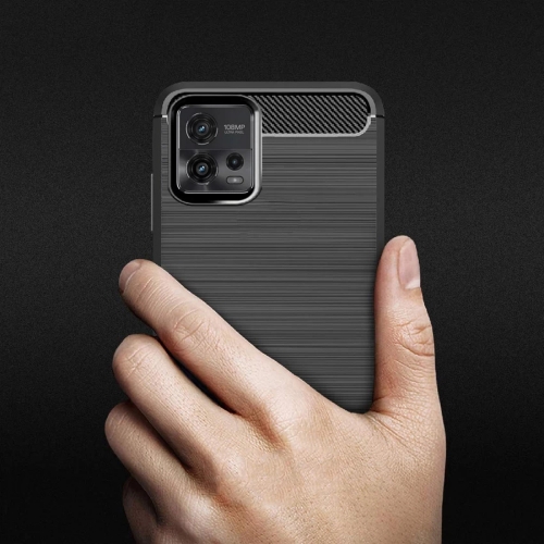 Силиконов Калъф Techsuit Carbon Fibre Brushed за Motorola Moto G72, Черен