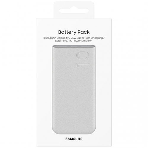 Външна батерия Samsung FastCharge 10 000 mAh 2xUSB-C 25W, EB-P3400XUE, Power Bank, Бежов
