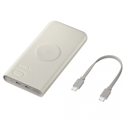  Външна батерия Samsung Wireless 10 000 mAh 2xUSB-C 25W, Power Bank, EB-U2510XUE, Бежов