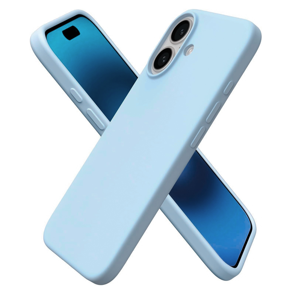 Силиконов калъф Silicone Lite за iPhone 16, Светло син